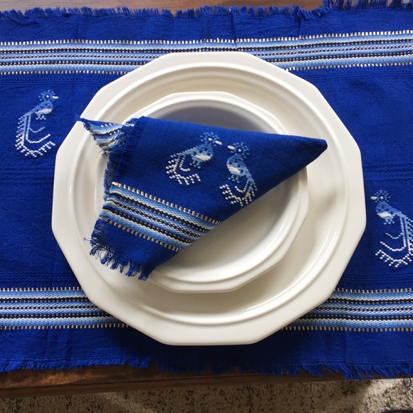 6 Aztec cotton placemats with embroidery birds - Picture 7 of 7